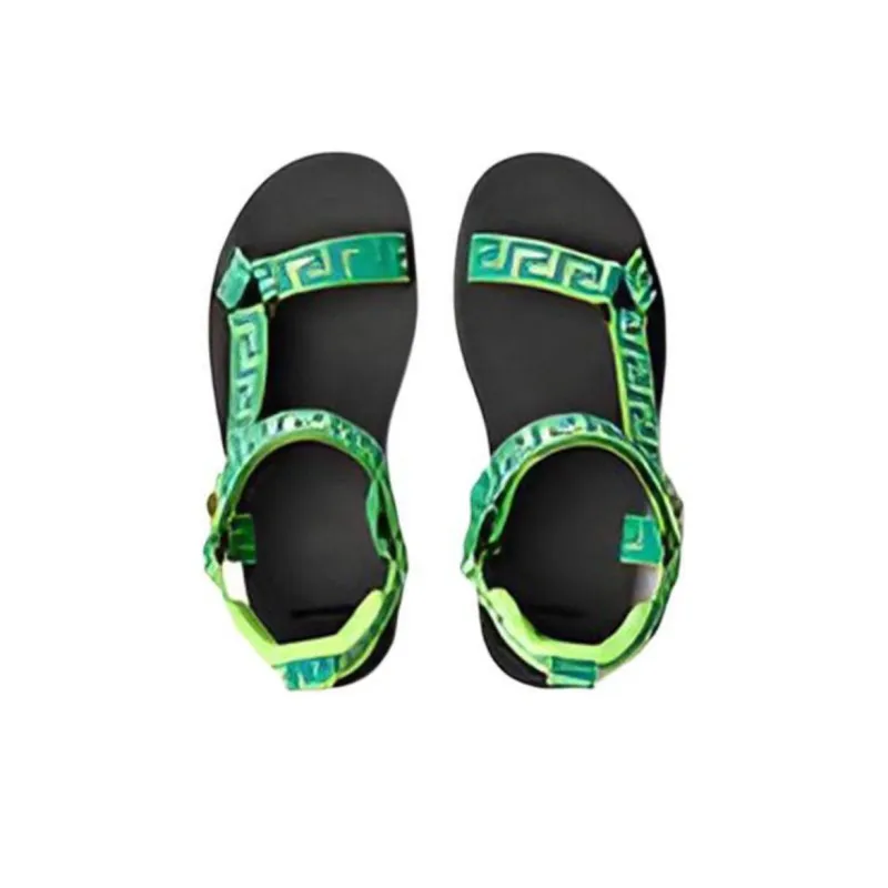 VERSACE La Greca Sandal Neon Green-4