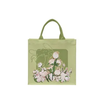 AOSONG Suede Tech Fabric Handbag Regular Unisex Green Fluffy Bunny
