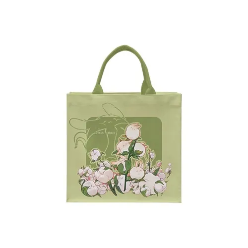 AOSONG Suede Tech Fabric Handbag Regular Unisex Green Fluffy Bunny