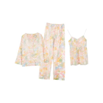 CAIHENGTONG Pajama Set Women's Painted Small Flower
