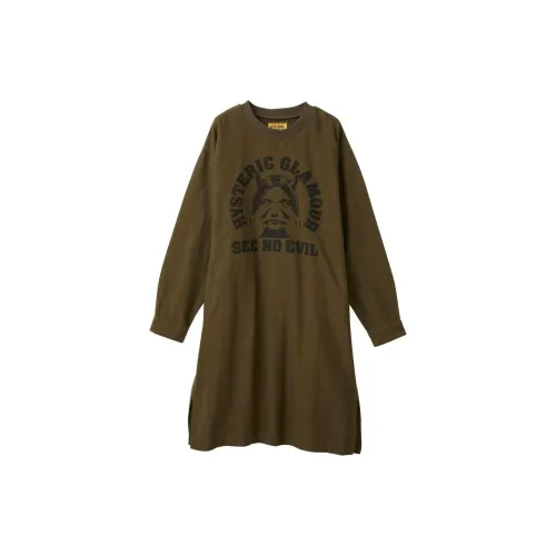 HYSTERIC GLAMOUR Long-Sleeved Dresses Women's Khaki