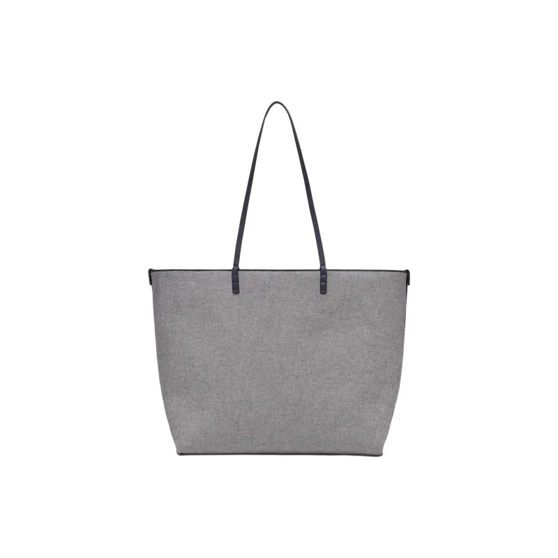 FENDI Calfskin Tote Bag, Shopping Bag, Handbag, Shoulder Bag Large Size Women's Dark Blue-4