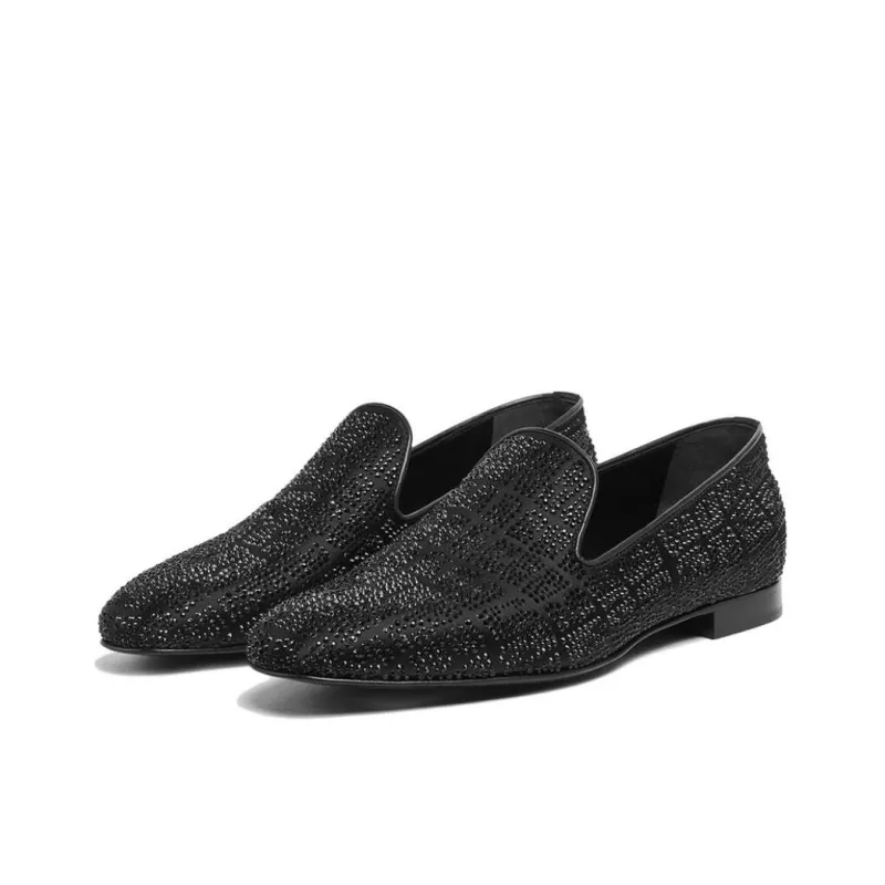 VERSACE Crystal-embellished Satin Loafers-2