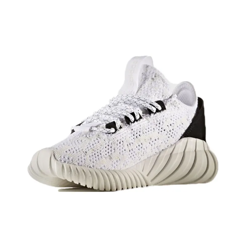 Adidas Originals Tubular Doom Sock Primeknit J Low Top Kids Lifestyle Shoes Gray White Teenagers-1