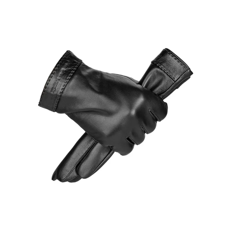 PIERRE CARDIN Sheepskin Gloves Men's Black-0