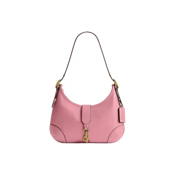 COACH Hamptons Tanned Leather Crescent Bag, Handbag, Shoulder Bag Tubas Women's Pink