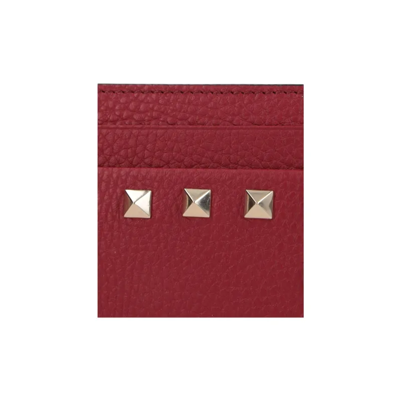 Valentino Calfskin Card Holder Women's Red-3