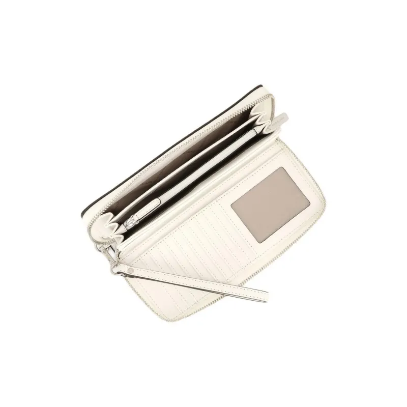 MICHAEL KORS Jet Set Travel Coated Canvas Wallet Large Size Women's Optical White-2