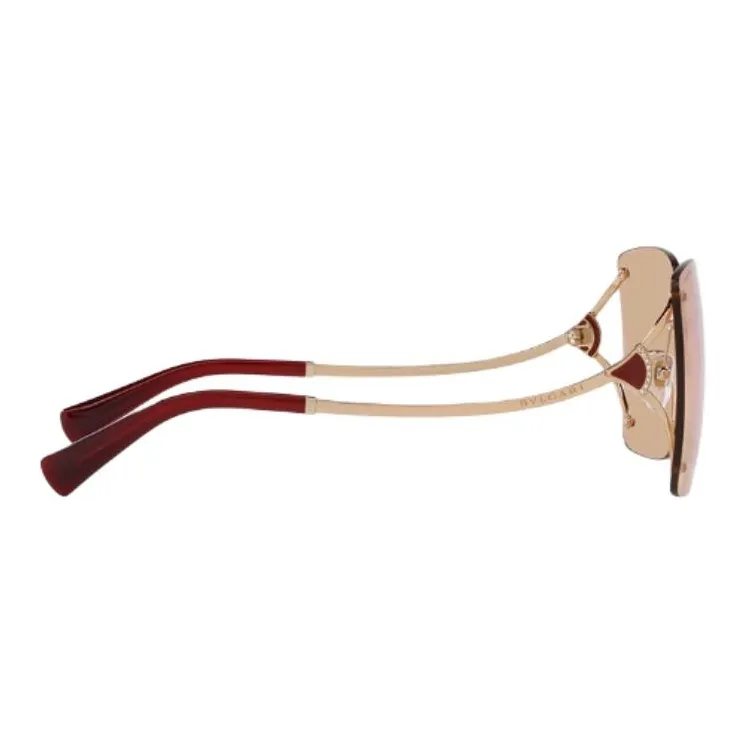 BVLGARI Metal Square Sunglasses Women's Pink Gold-2