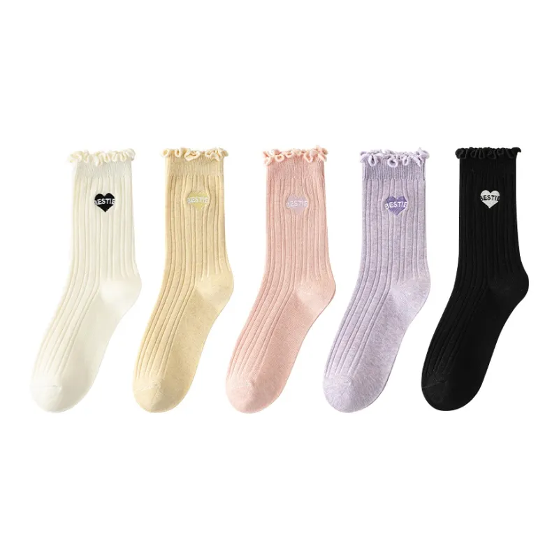 MIIOW Mid Calf Socks Women's 5 Pack-8
