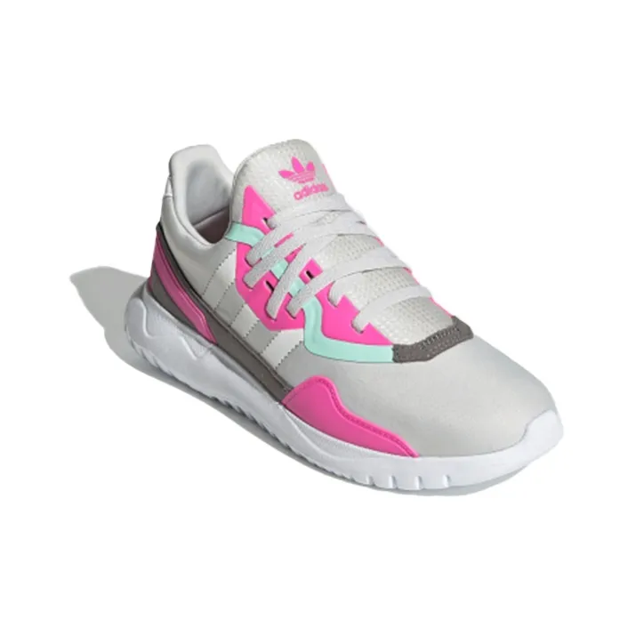 Adidas Originals Flex Collection Abrasion Resistant Breathable Low Top Kids Lifestyle Shoes Gray Pink Teenagers-2