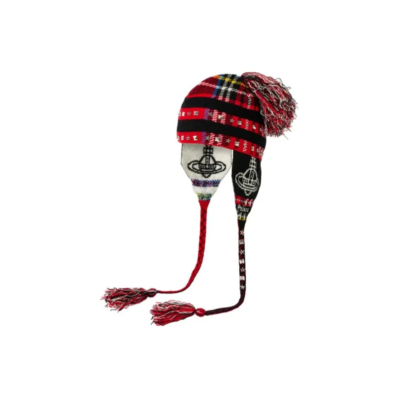 PALACE X Vivienne Westwood Orb Knit Earflap Beanie-2