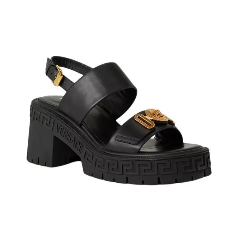 VERSACE MEDUSA BIGGIE Series Fashion Sandal Women's Black-2