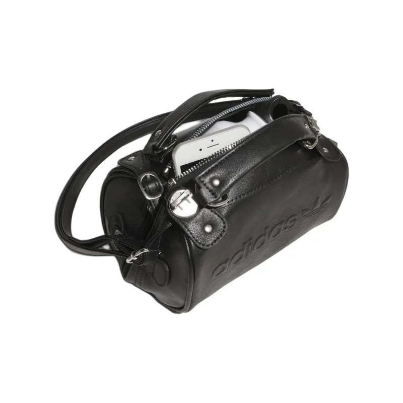 Adidas Polyurethane Pillow Bag Cylinder Bag One Shoulder Handbag Regular Unisex Black-3