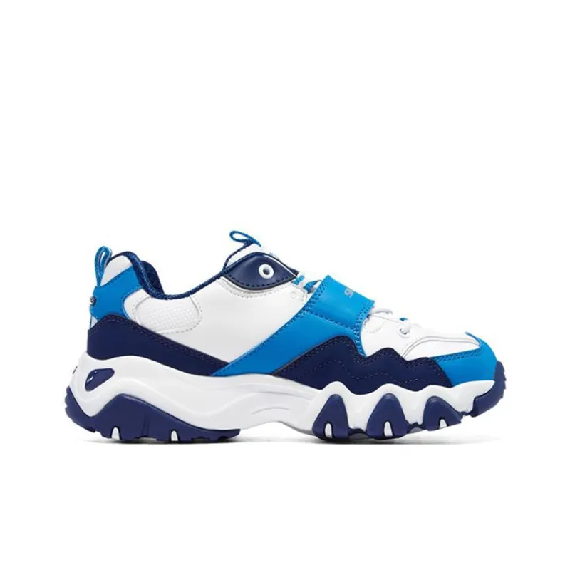 Skechers Kids Abrasion Resistant Support Slip Resistant Low Top Kids Lifestyle Shoes White Blue Kids'-1