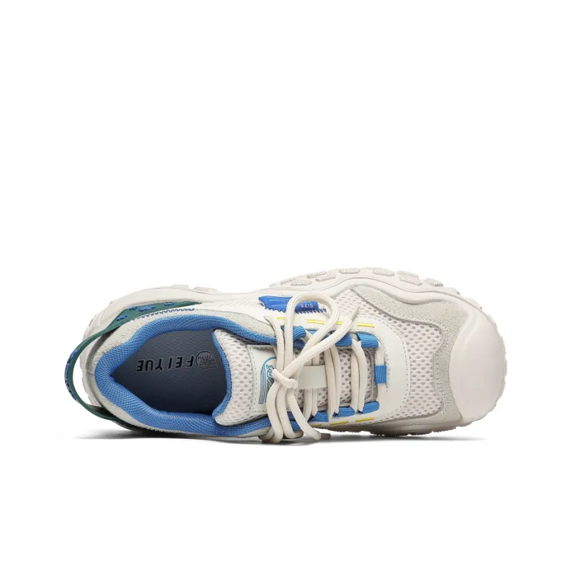 Feiyue Anti-Slip Wear-Resistant Low-Top Casual Running Shoes Women's Beige Gray Blue-2