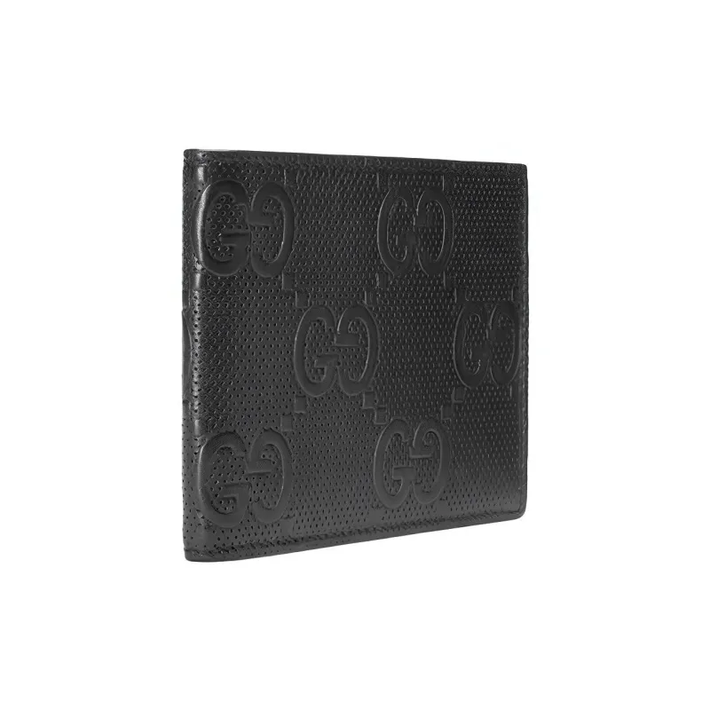 GUCCI Leather Wallet Regular Men's Black-2