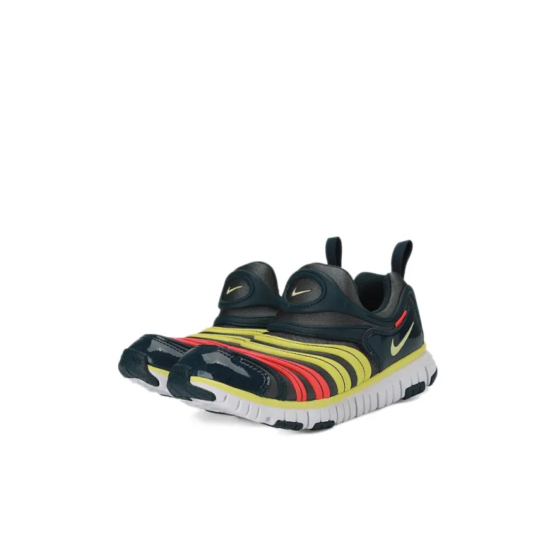 Nike Dynamo Free Slip Resistant Cushioning Low Top Kids Lifestyle Shoes Black Red Yellow Children Aged 3 7 Years Old-2
