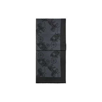 COACH Cotton Knit Scarves Unisex Black