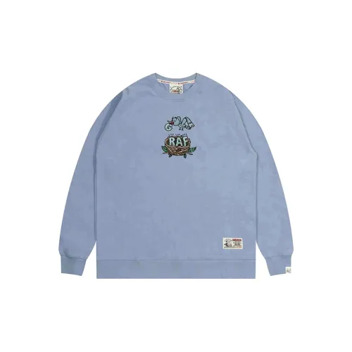 GRAF Sweatshirt Men Haze Blue Bird's Nest Crew Neck Sweatshirt