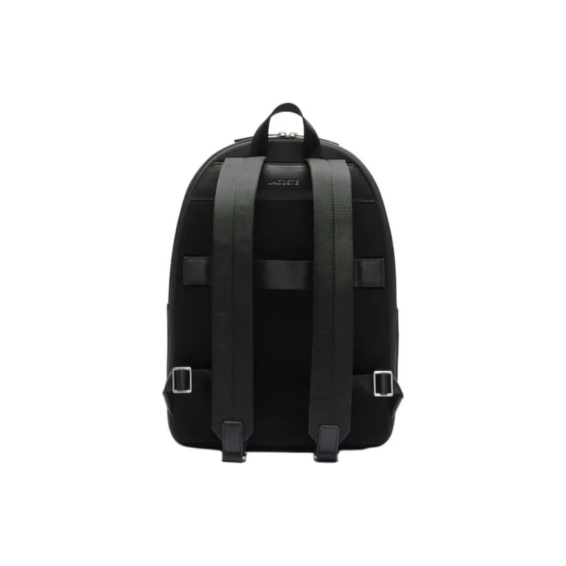 LACOSTE Cow Split Leather Backpack Men's Black-3