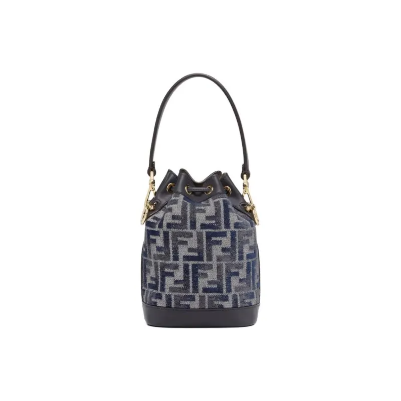 FENDI Cotton Bucket Bag, Shoulder Bag, Crossbody Bag, Handbag Mini Women's Blue-2