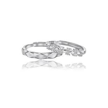 MAGICPOLE 925 Sterling Silver Zircon Rings Unisex Silver