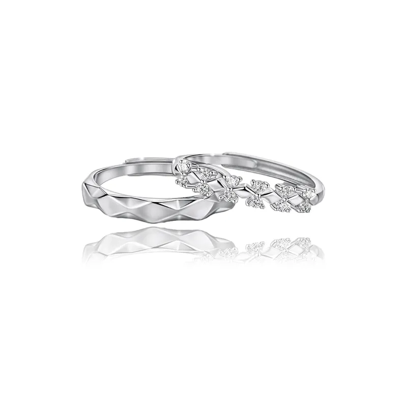MAGICPOLE 925 Sterling Silver Zircon Rings Unisex Silver-4