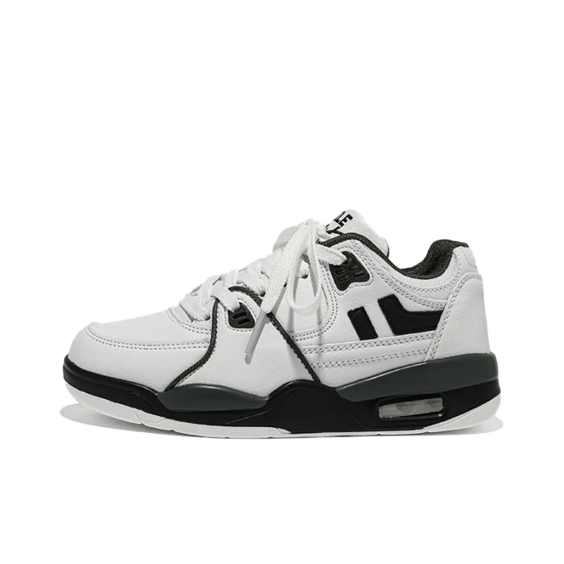 N6K8 Anti-Slip Wear-Resistant Low-Top Skateboard Shoes Unisex White Army Green Gift Box Set-1