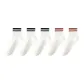 3 Pack, White Black Stripe+2 Pack, White Red Stripe