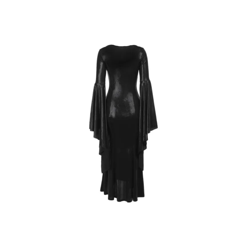 Bubble Trap Long-Sleeved Dresses Women's Black-1