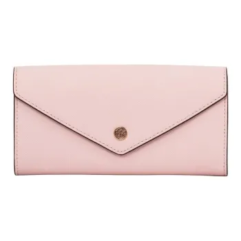 MICHAEL KORS Jet Set Travel Cow Leather Envelope Bag Wallets Large Size Women's Pink