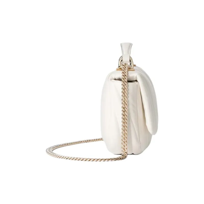 GUCCI Quilted Leather Crossbody One Shoulder Handbag Mini Women's White-3