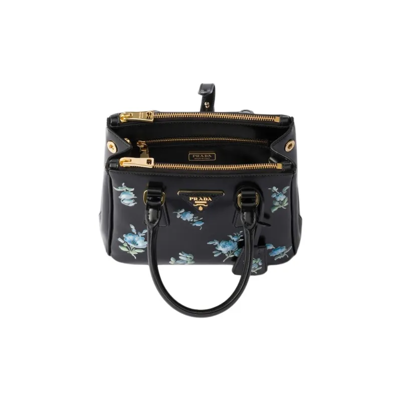 PRADA Galleria Killer Bag Shiny Leather Shoulder Bag Crossbody Bag Handbag Mini Women's Black-3