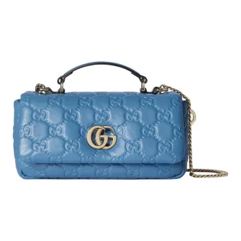 GUCCI Loose Leather Crossbody One Shoulder Handbags Mini Women's Blue
