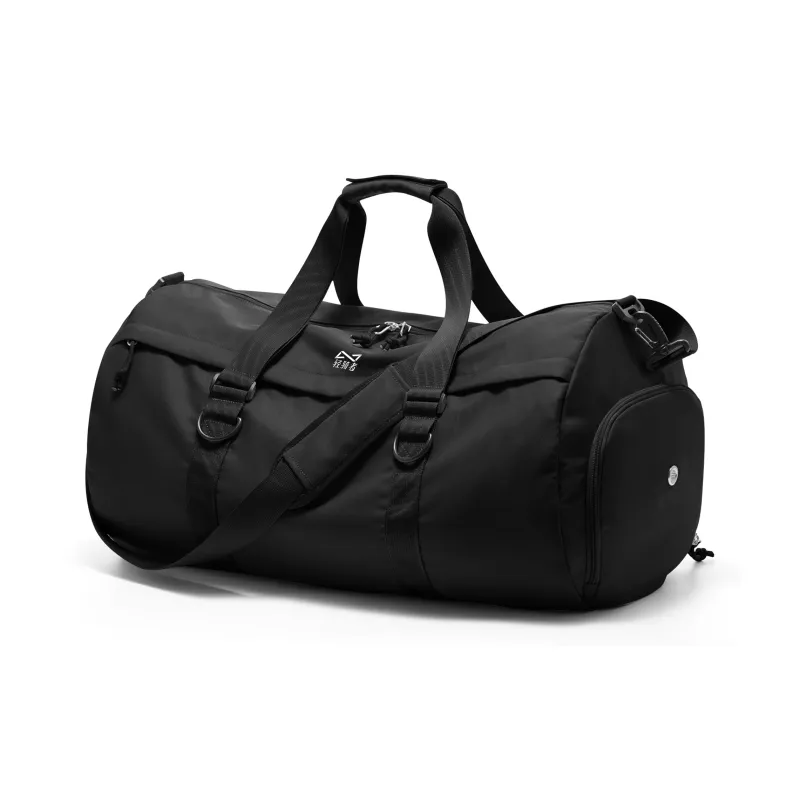 QING QI ZHE Canvas Travel One Shoulder Portable Crossbody Gym Bags Large Size Unisex Black/Khaki-6