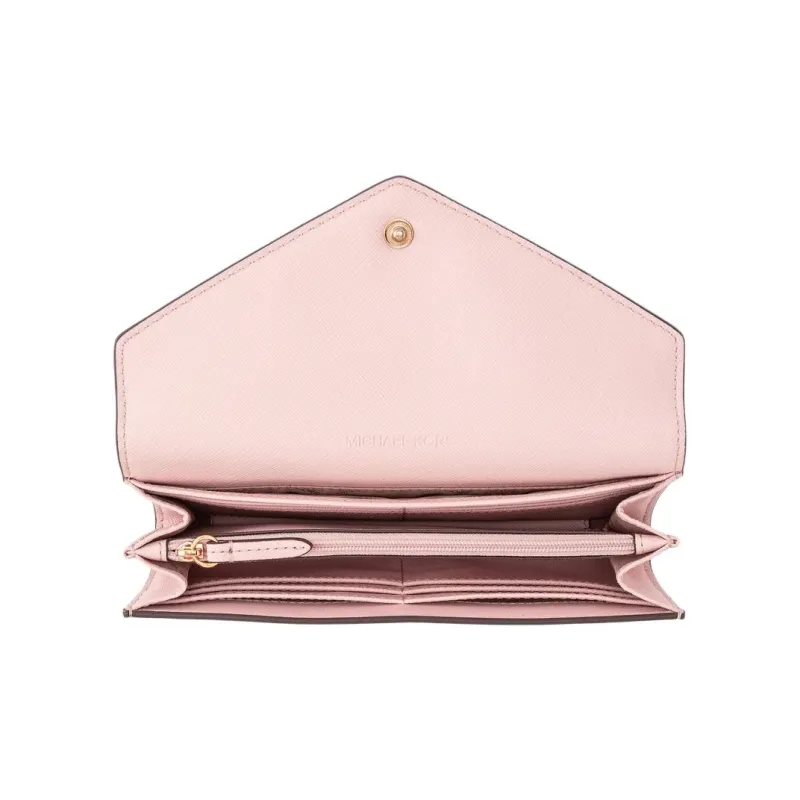 MICHAEL KORS Jet Set Travel Cow Leather Envelope Bag Wallets Large Size Women's Pink-2