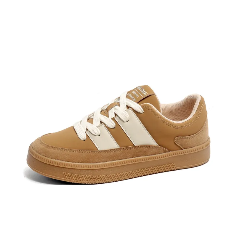 Wooden Rabbit Anti Slip Wear Resistant Low Top Skateboard Shoes Men's Khaki-1