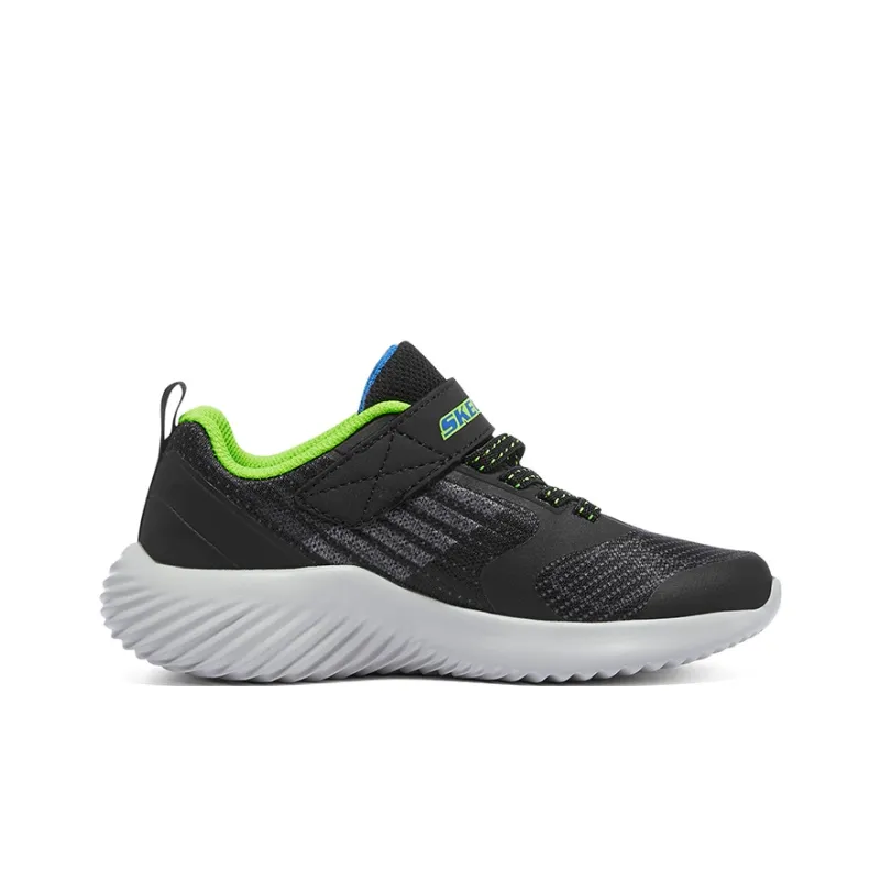 Skechers Slip Resistant Cushioning Abrasion Resistant Low Top Kids Lifestyle Shoes Black Blue Teenagers-1