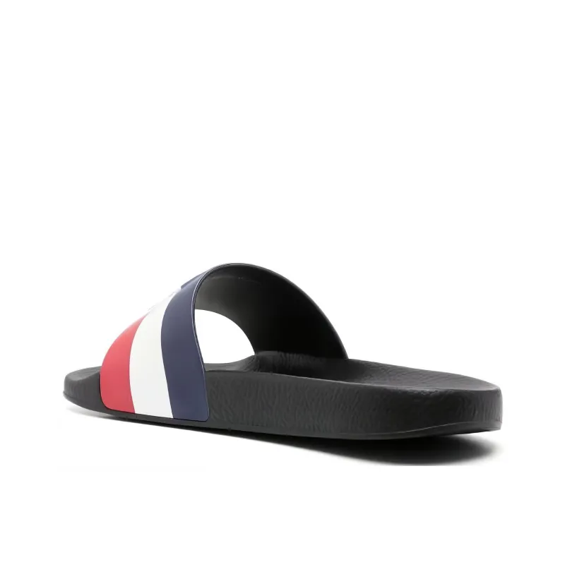 Moncler Logo Debossed Striped Slides-3