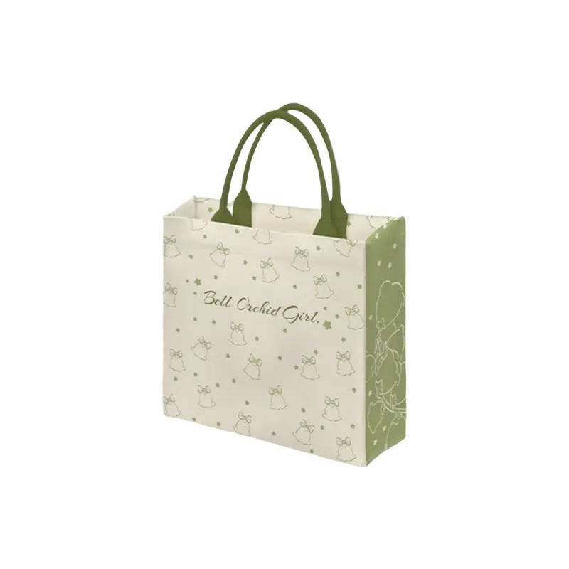 AOSONG Canvas Bag, Handbag Unisex Ecru & Avocado Green-2