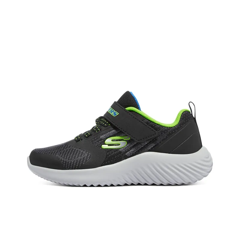 Skechers Slip Resistant Cushioning Abrasion Resistant Low Top Kids Lifestyle Shoes Black Blue Teenagers-0