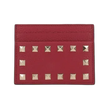Valentino Calfskin Card Holder Women's Red