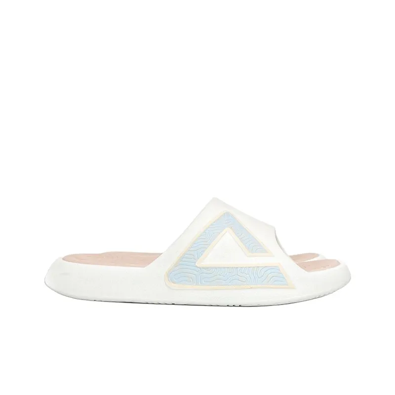 PEAK Tai Ji1.0 Quiet Slip Resistant Abrasion Resistant Slide Slippers Women's White Pink-2