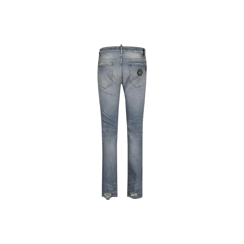 PHILIPP PLEIN Low Rise Distressed Skinny Jeans-1