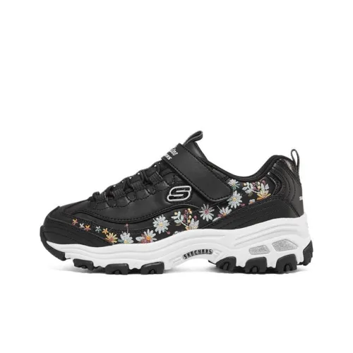 Skechers D'LITES Series Kids Lifestyle Shoes Black Teenagers