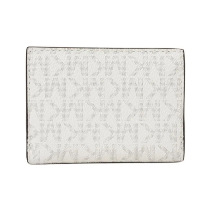 MICHAEL KORS Jet Set Travel Coated Canvas Wallet Extra Small Women's Glossy White-3