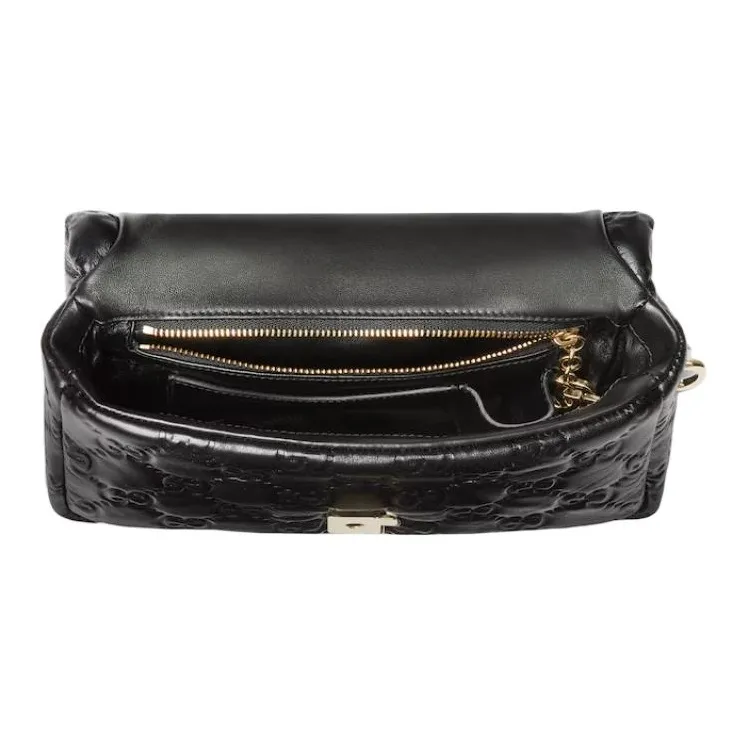 GUCCI Loose Leather Crossbody One Shoulder Handbags Mini Women's Black-5