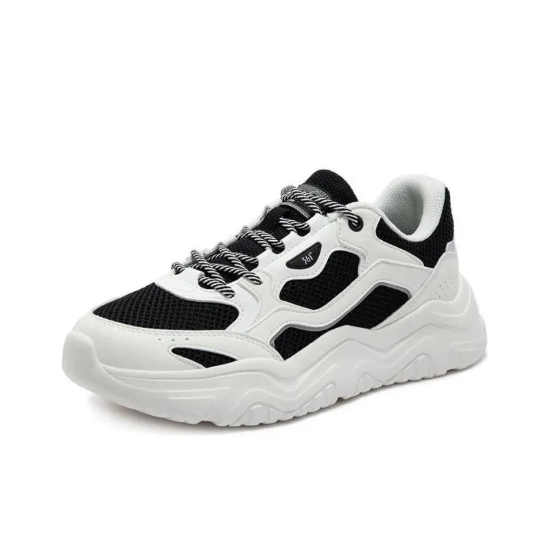 361° Anti Slip Wear Resistant Low Top Casual Shoes Women's White Black-1