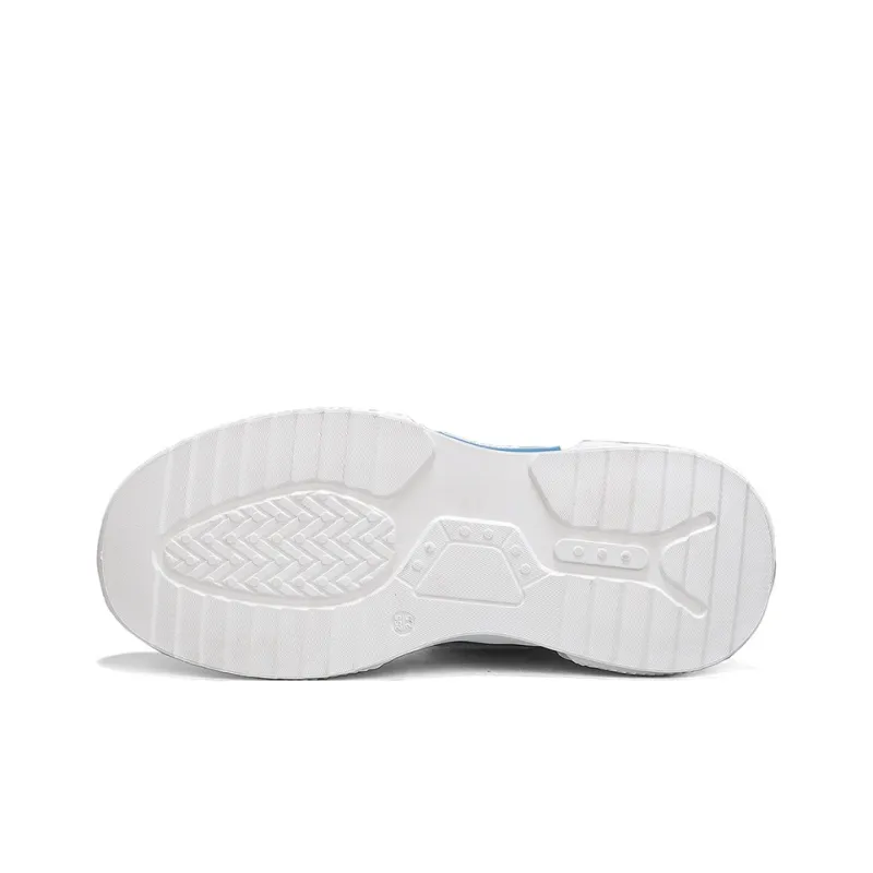 Warrior Wear resistant, Lightweight, Breathable, And Non slip. High Top Casual Shoes Men's White Blue Orange-5